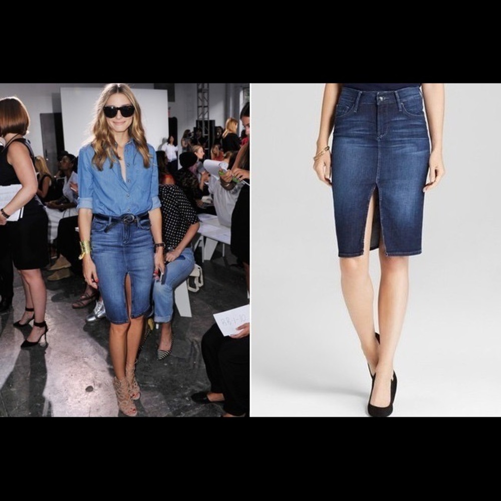 Black Orchid denim skirt as seen on Olivia Palermo